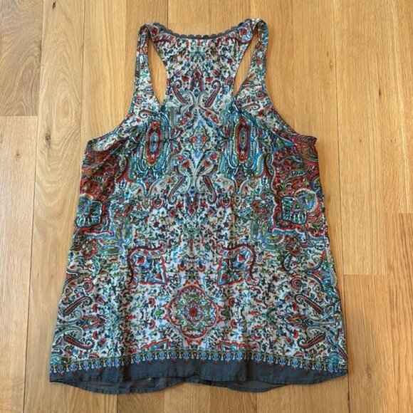 Sundance Tank Silk Blend Paisley Racerback Size Large - Picture 4 of 5